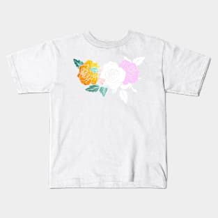 Flower Rose Trio Kids T-Shirt